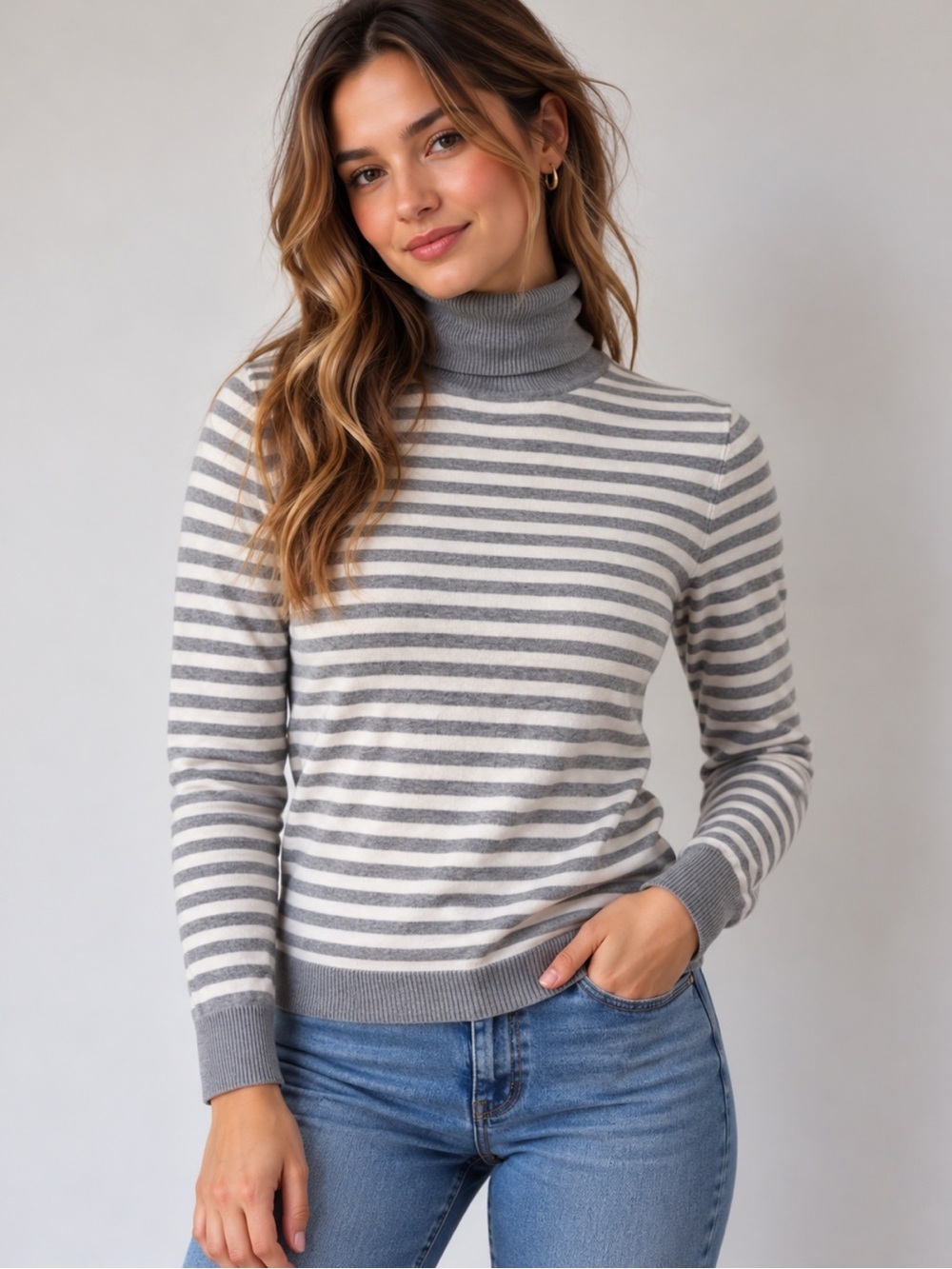 Banana Republic Silk‑Wool‑Cashmere Blend Turtleneck – Size XS | Quiet Luxury